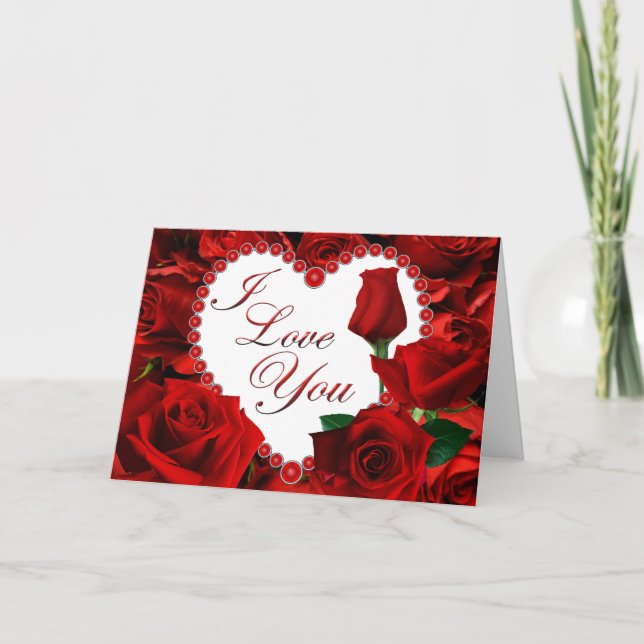 Carte Valentine Red Roses (Devant)