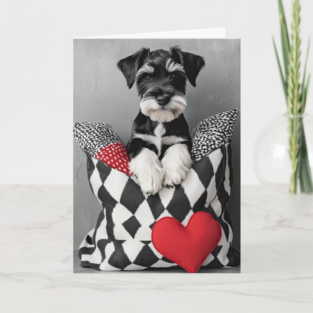 Carte Valentine Schnauzer Puppy (Devant)