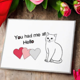 Carte Valentine simple chat