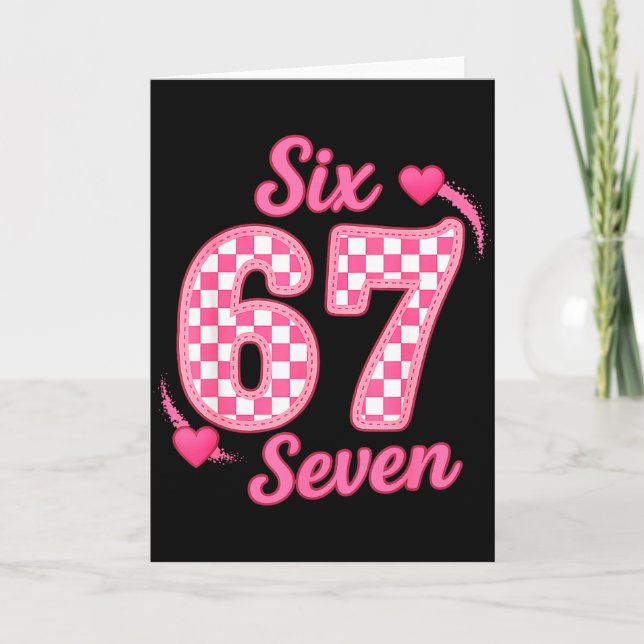 Carte Valentine Six Seven Drôle 67 Mème Gen Alpha Argot  (Devant)