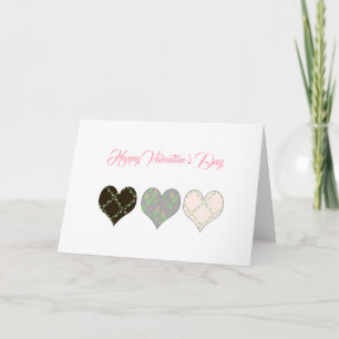 Carte Valentine Trois Coeurs