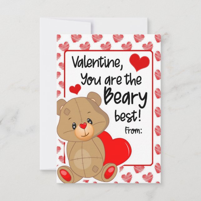 Carte Valentine Tu es le Meilleur Ourson Doux (Devant)