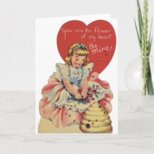 Carte Valentine vintage Bee Hive Be Mine