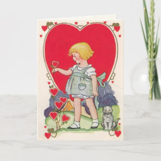 Carte Valentine vintage pour enfants