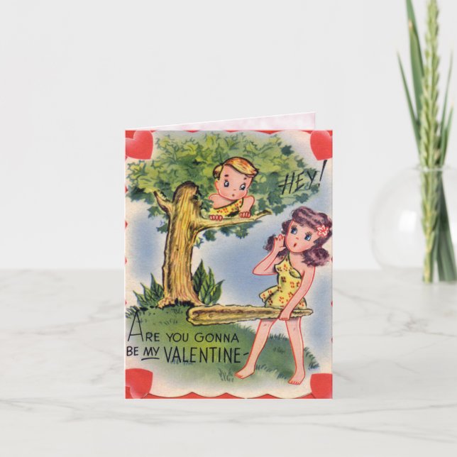 Carte Valentine vintage pour enfants ! (Devant)
