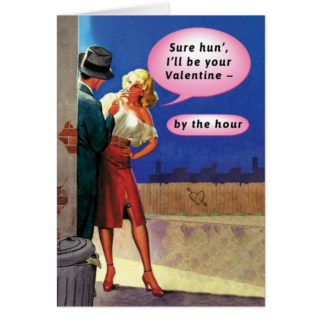 Carte Valentine vintage Pulp Fiction Proposition (Devant)
