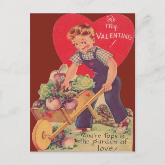 Carte Valentine vintage Retro Gardens (Devant)