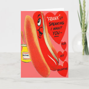 Carte Valentine vintage Retro Hot Dog