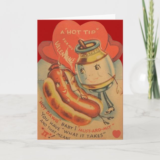 Carte Valentine vintage Retro Hot Dostard (Devant)