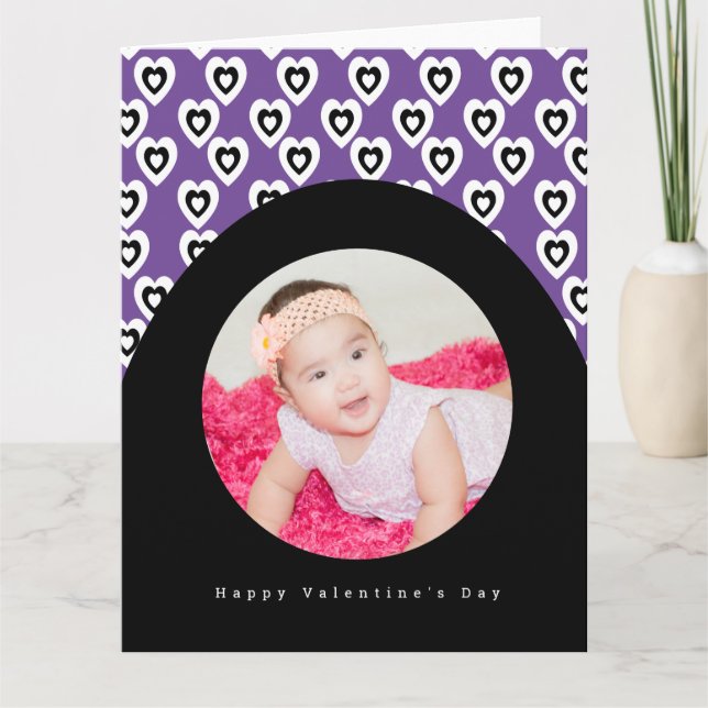 Carte Valentines Arc de Jour Mini Coeurs Purple Photo (Devant)
