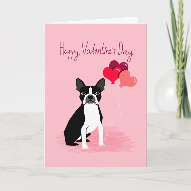 Carte Valentines d'amour Boston Terrier (Devant)