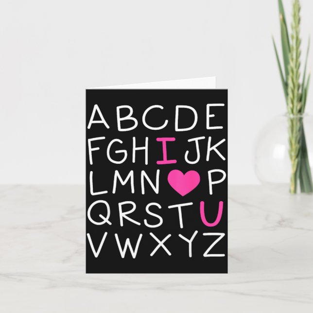 Carte Valentines Day Abc I Love You Alphabet Teacher Gir (Devant)