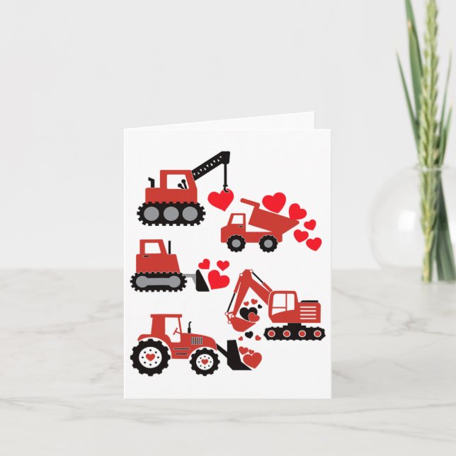 Carte Valentines Day Boys Enfants Toddler Construction T (Devant)