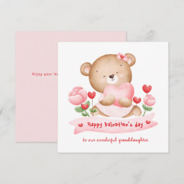 Carte Valentine's day girl rose Valentine's day Card