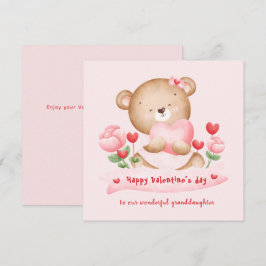 Carte Valentine's day girl rose Valentine's day Card