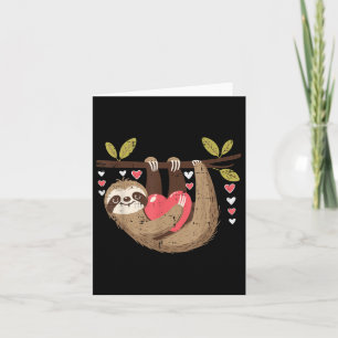 Carte Valentines Day Hanging Sloth Heart Boys Girls Kids