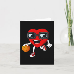 Carte Valentines Day Heart Dribbling Basketball Boys Gir