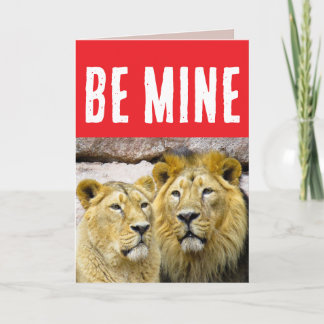 CARTE VALENTINE'S DAY LION LION COUPLE GREETING CARD