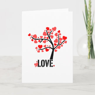 Carte Valentines Day Love Tree Hearts