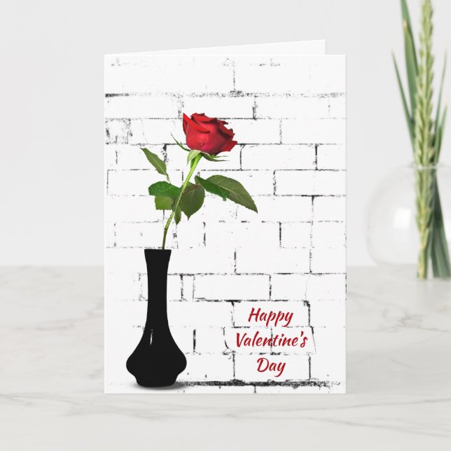 Carte Valentine's Day Red Rose (Devant)