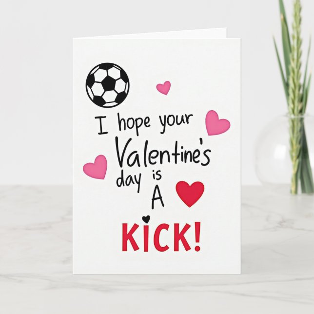 Carte Valentines Day Soccer Kick Card (Devant)