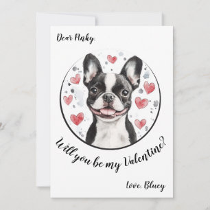 Carte Valentine's Day sur mesure Boston Terrier