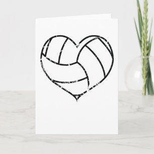 Carte Valentines Day Volleyball Heart Grunge Hommes Femm