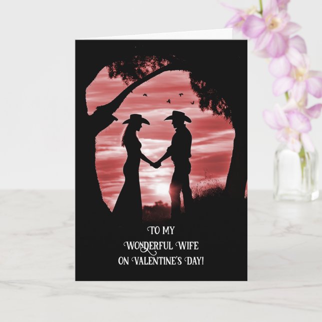 Carte Valentines Day Wife Country Western Custom  (Orchidée)