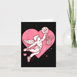 Carte Valentines de basketball de jour Coeur Bask de bas