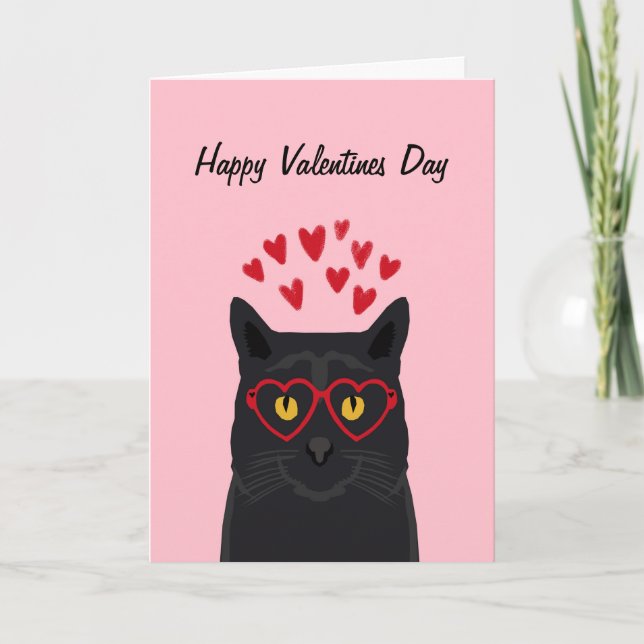 Carte Valentines de chat noir Love Cats (Devant)