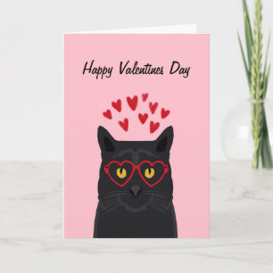 Carte Valentines de chat noir Love Cats