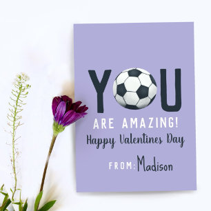 Carte Valentines de football féminin en classe