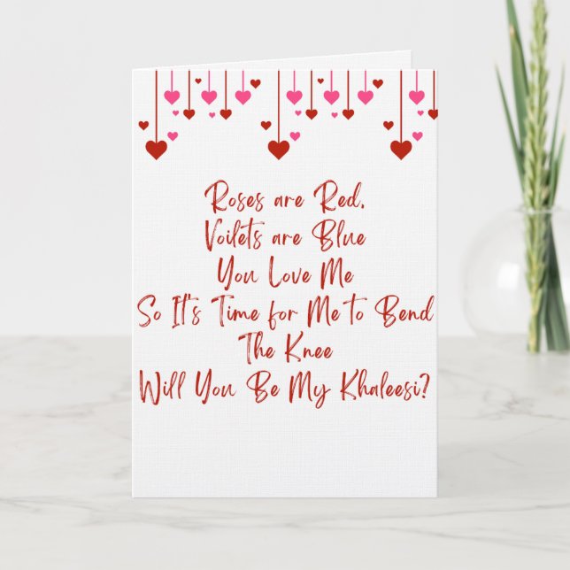 Carte Valentine's Game of Thrones themed Proposal card (Devant)