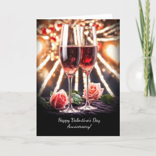 Carte Valentines Jour Anniversaire Rose Champagne Rose