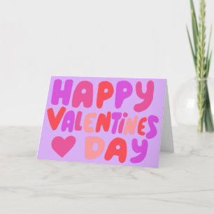 Carte Valentines Jour Bulles Lettres Super Curvy Retro
