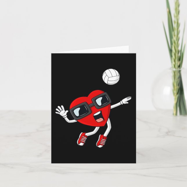Carte Valentines Jour Coeur Volleyball Amusants Garçons  (Devant)