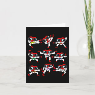 Carte Valentines Jour Coeurs Karate Martial Arts Garçons