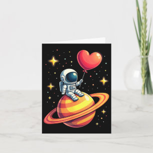 Carte Valentines Jour Espace Astronaut Coeur ballon