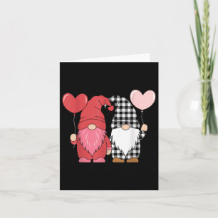 Carte Valentines Jour Gnomes mignons Coeurs rouges Aimer