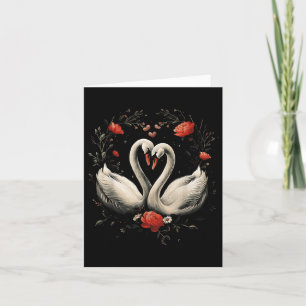 Carte Valentines Jour Swans Coeur Romantique Couple Amou