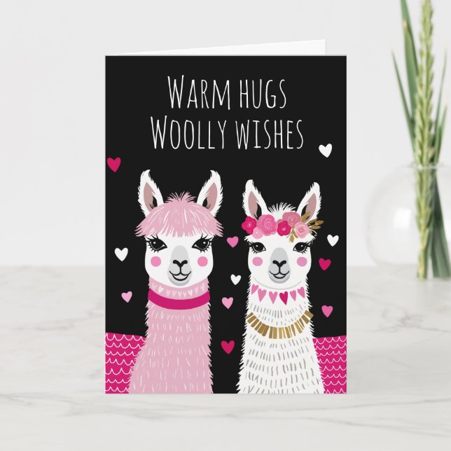 Carte Valentines Llamas Adorables Whimsical Valentines (Devant)