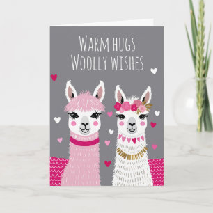 Carte Valentines Llamas Adorables Whimsical Valentines