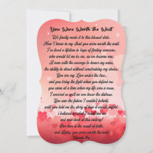 Carte Valentine's/Love/Poem/Flat Card