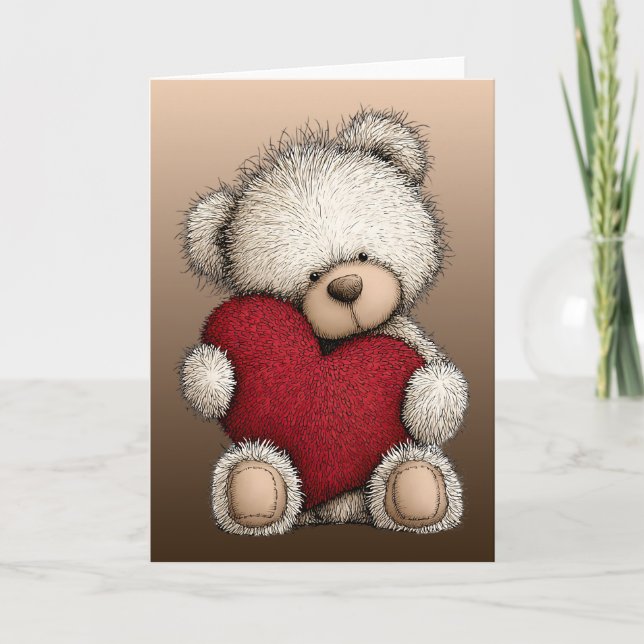 Carte Valentines Teddy Bear (Devant)