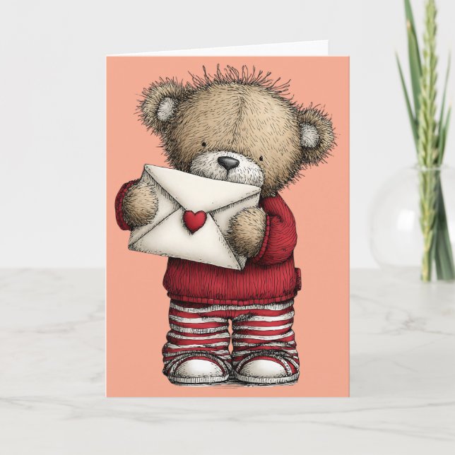 Carte Valentines Teddy Bear (Devant)