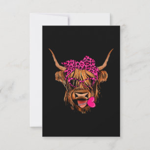 Carte Valentines Vache Highland Avec Coeurs