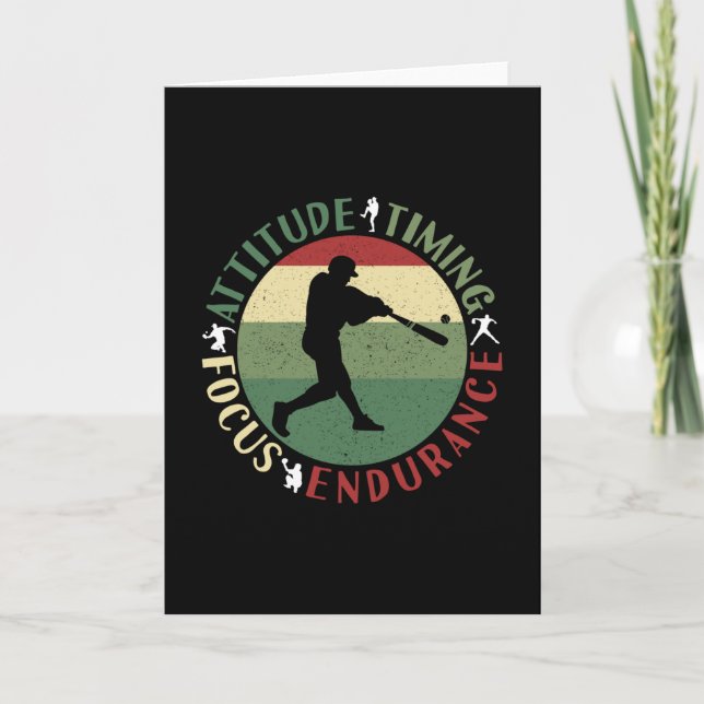 Carte Valeurs de l'équipe de baseball motivationnel (Devant)