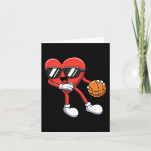 Carte Vallentines amusantes Jour Coeur Jouer Basketball 