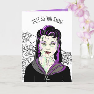 Carte Vampire femelle, Halloween romantique IRRESISTIBLE