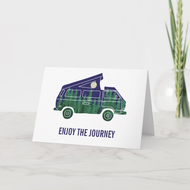 Carte Van aménagé avec tente pop-up Texte personnalisé (Devant)